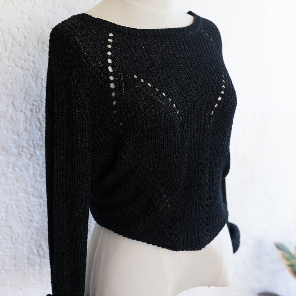 "Cream" Black/Grey" knit long sleeve